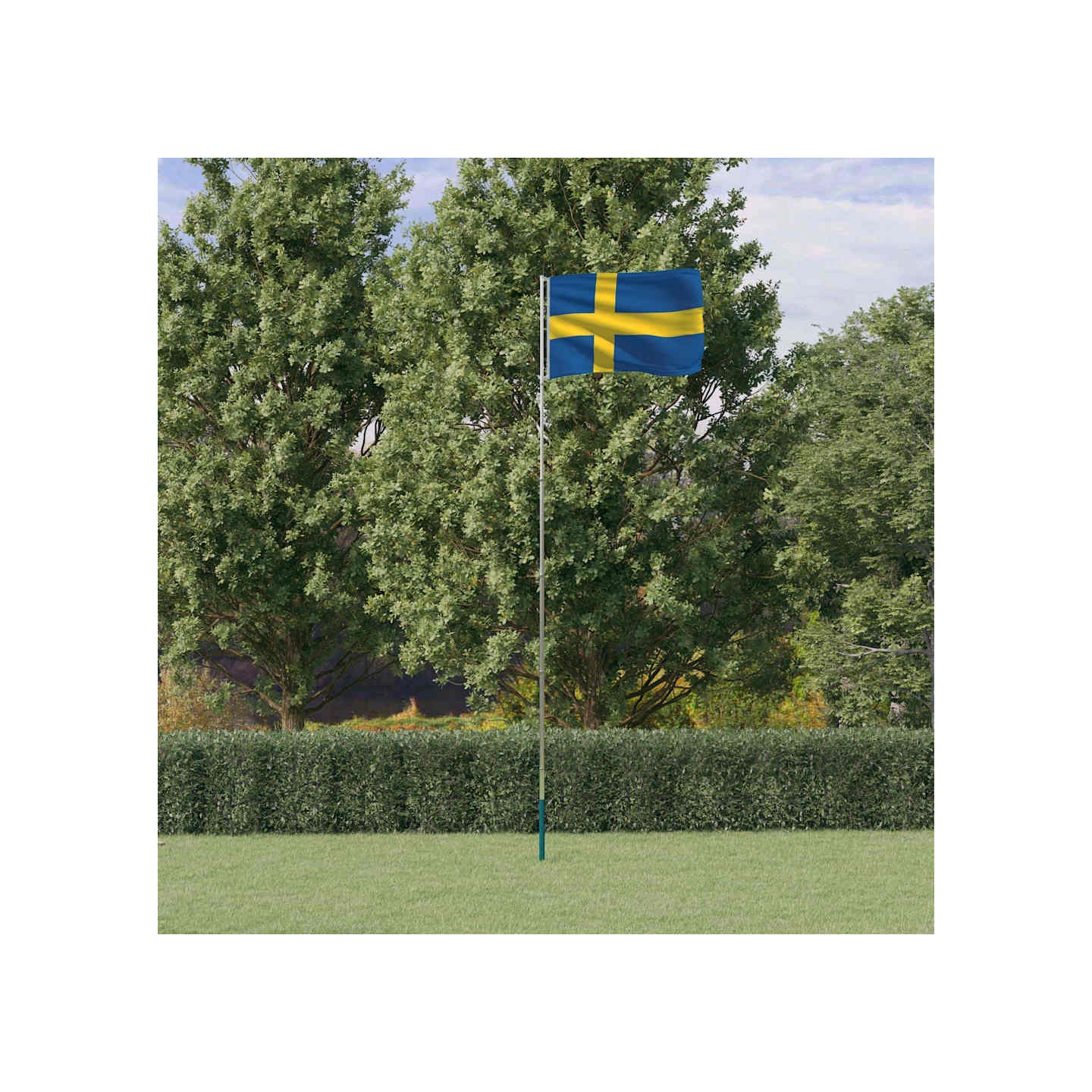 Drapeau de la Suède et mât 5,5 m Aluminium