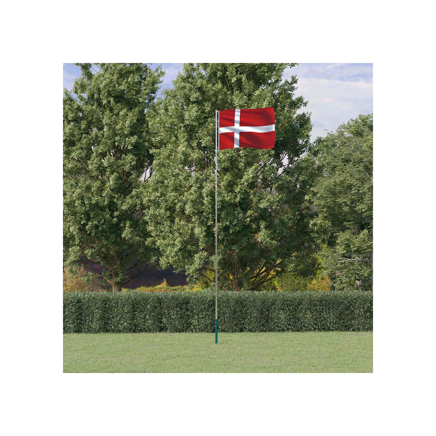 Drapeau du Danemark et mât 5,5 m Aluminium