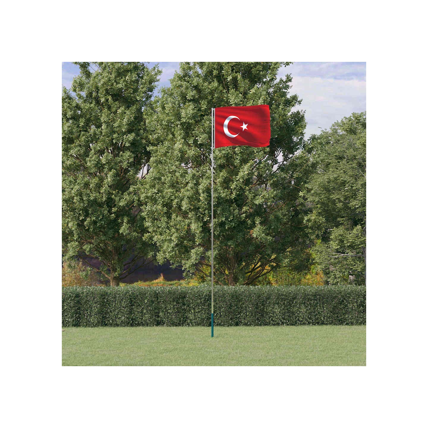 Drapeau de la Turquie et mât 5,5 m Aluminium