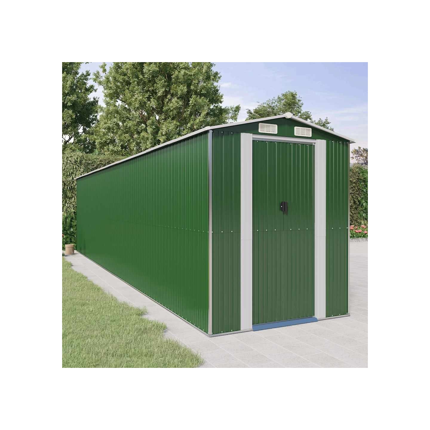Abri de jardin Vert 192x855x223 cm Métal galvanisé