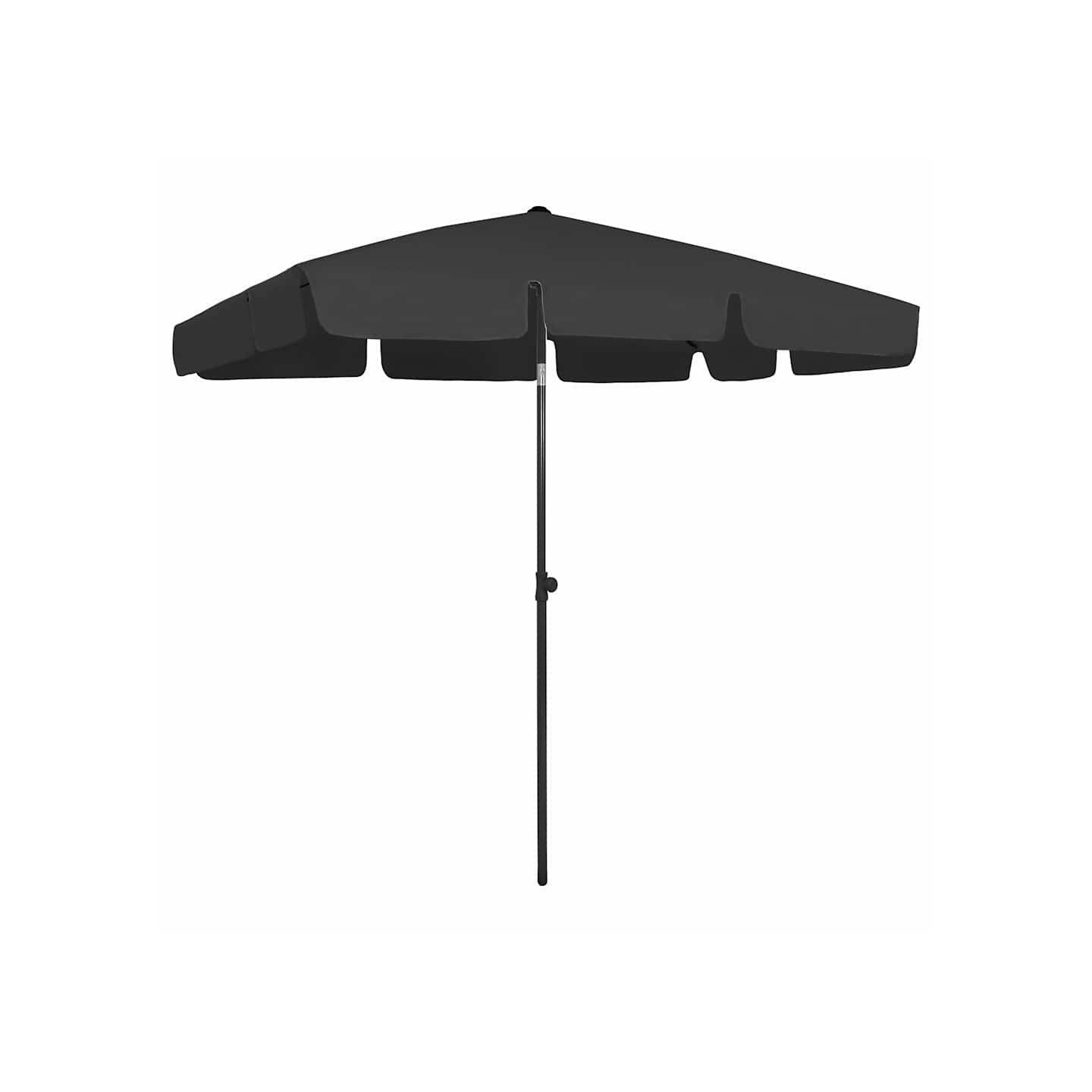 Parasol de plage noir 200x125 cm
