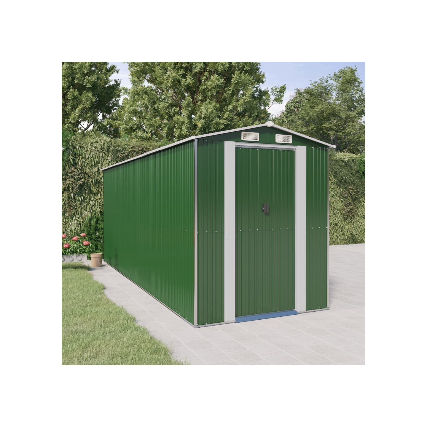 Abri de jardin Vert 192x523x223 cm Métal galvanisé
