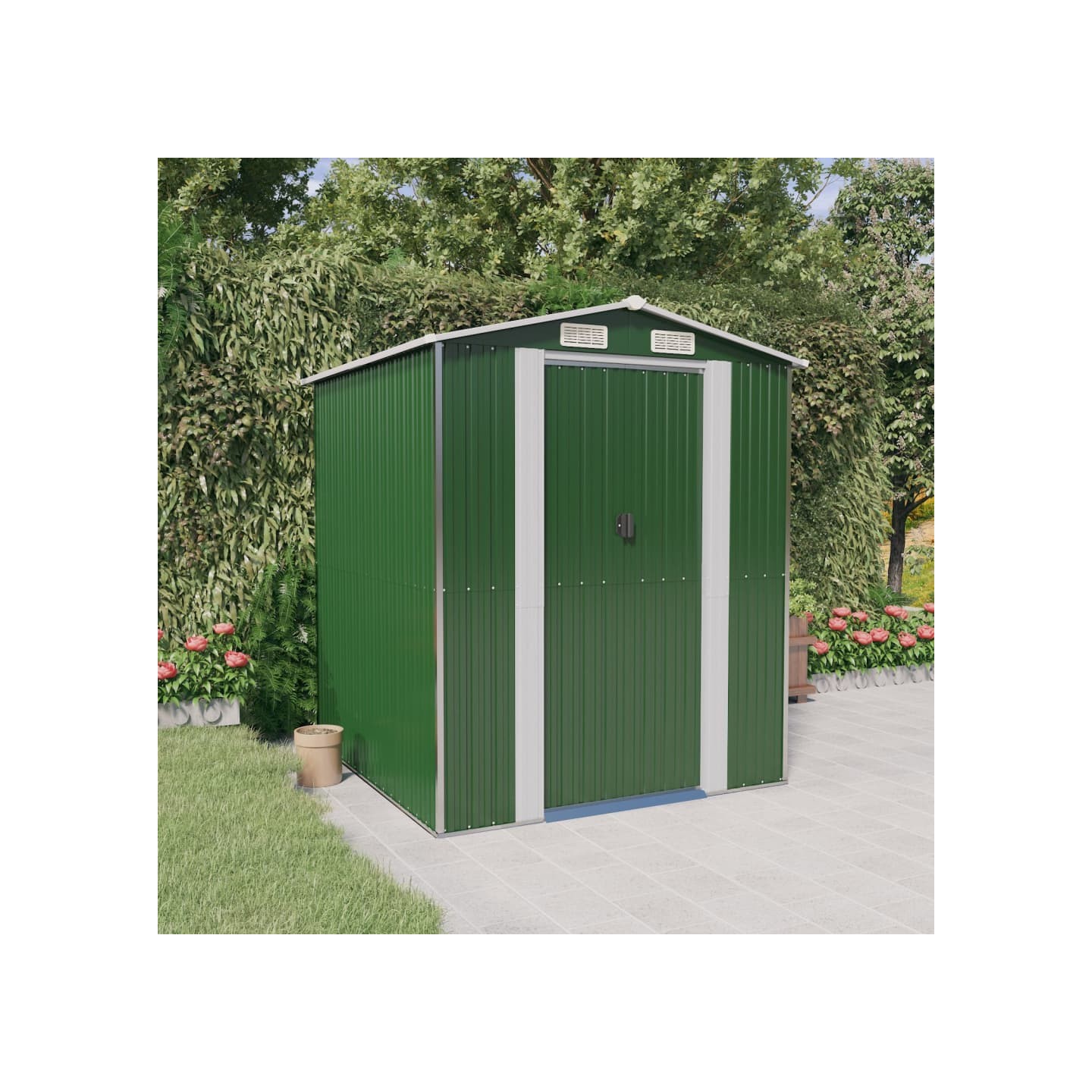 Abri de jardin Vert 192x191x223 cm Métal galvanisé
