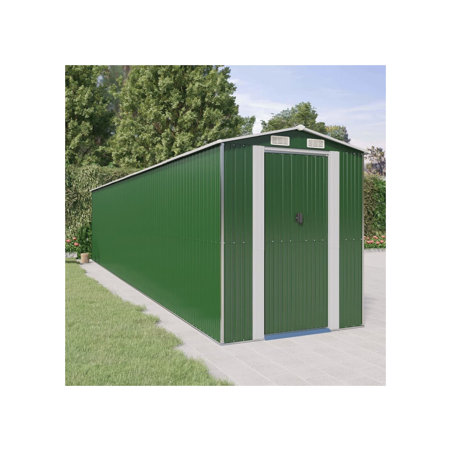 Abri de jardin Vert 192x938x223 cm Métal galvanisé