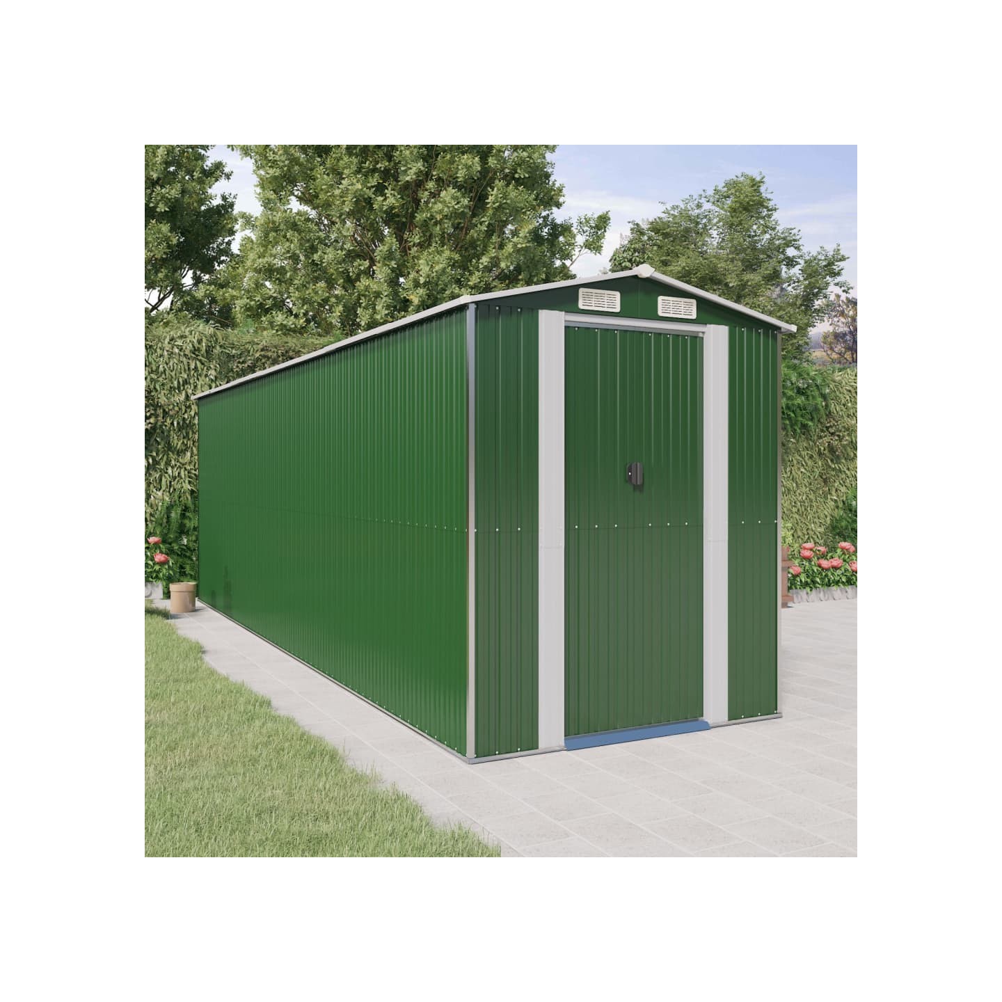 Abri de jardin Vert 192x606x223 cm Métal galvanisé