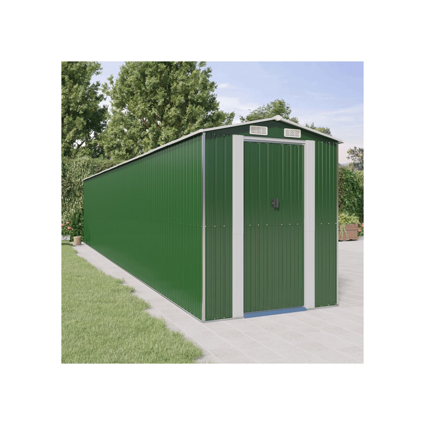 Abri de jardin Vert 192x1021x223 cm Métal galvanisé