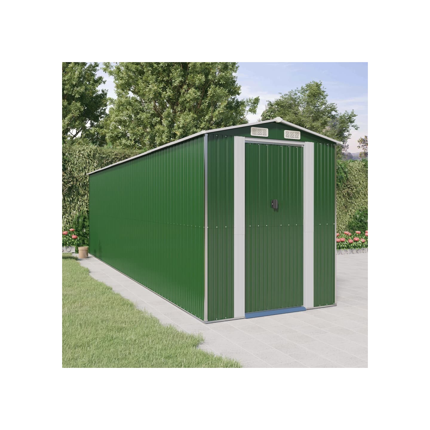 Abri de jardin Vert 192x689x223 cm Métal galvanisé
