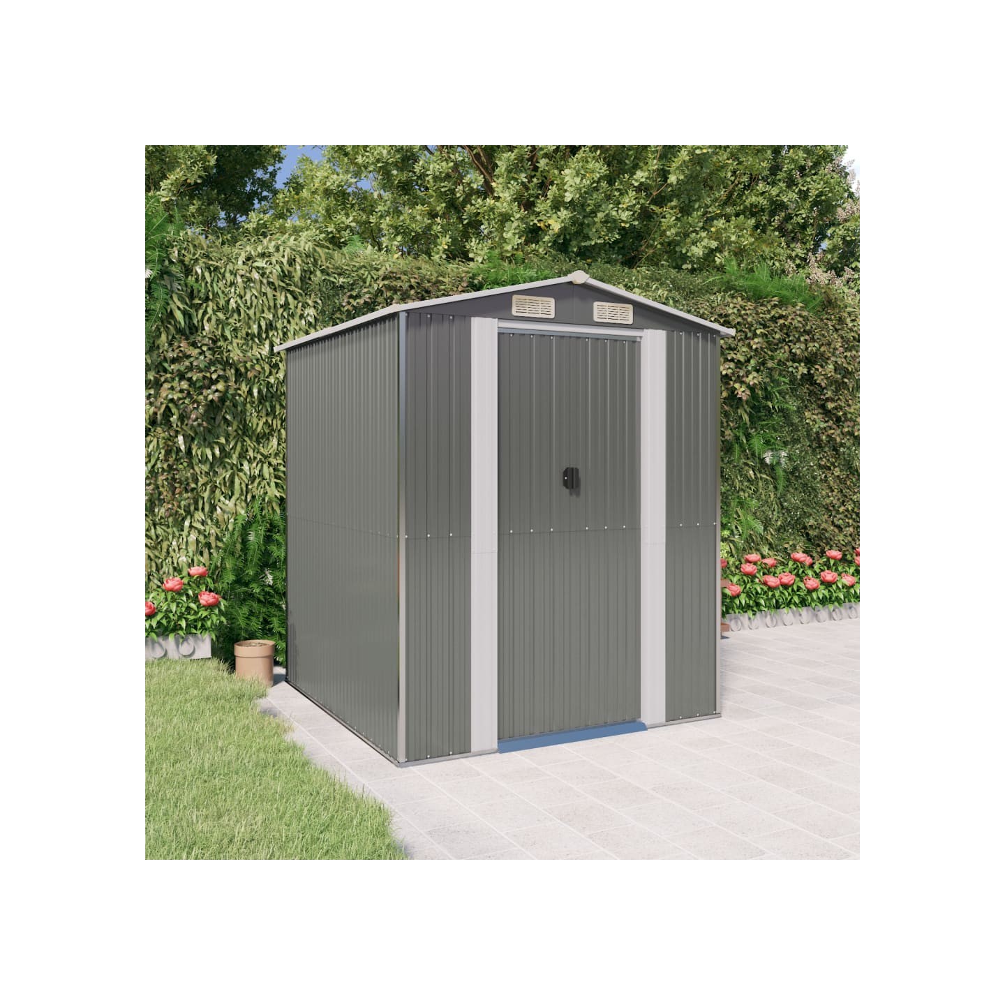 Abri de jardin Gris clair 192x191x223 cm Acier galvanisé