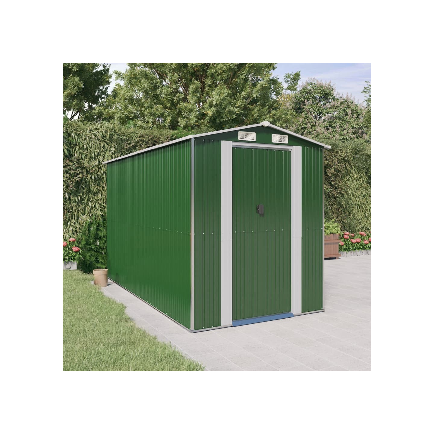 Abri de jardin Vert 192x357x223 cm Acier galvanisé