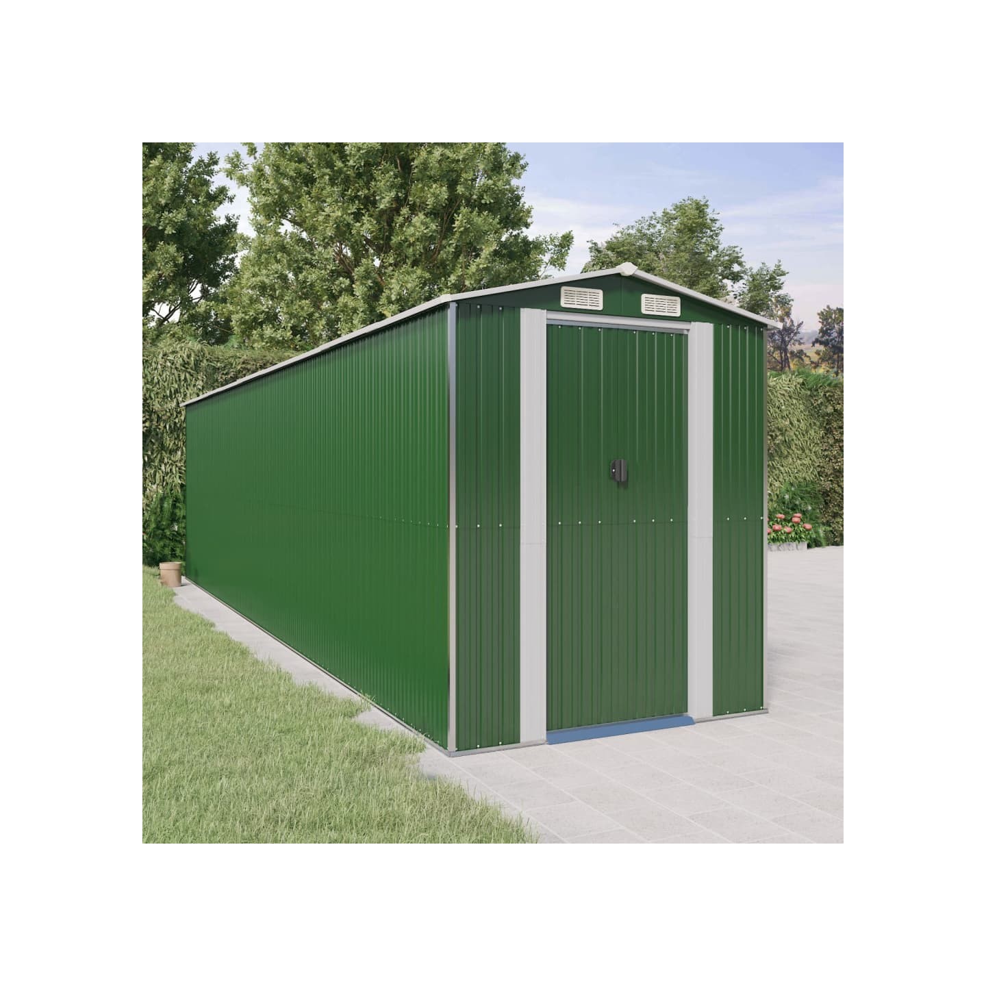 Abri de jardin Vert 192x772x223 cm Métal galvanisé