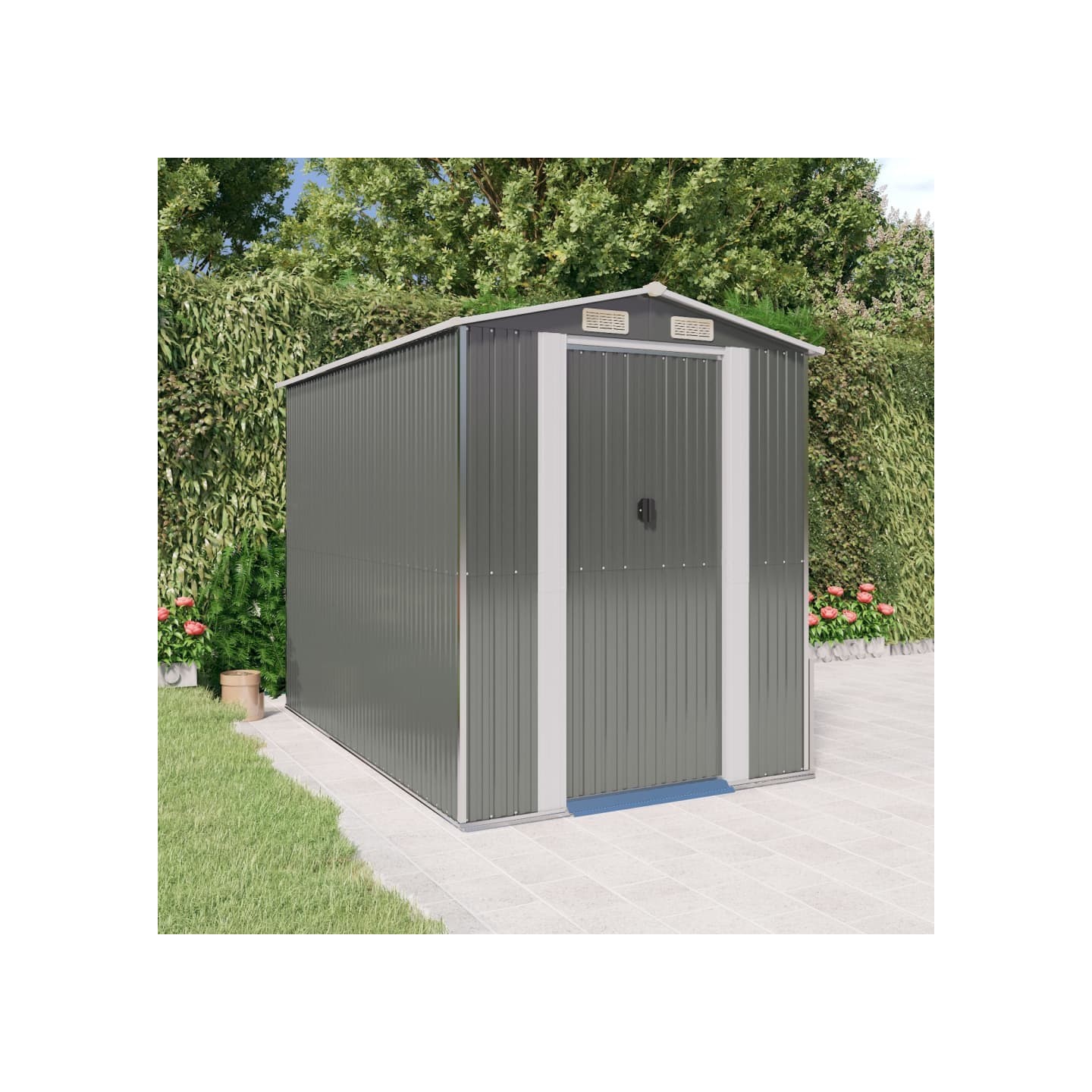 Abri de jardin Gris clair 192x274x223 cm Acier galvanisé