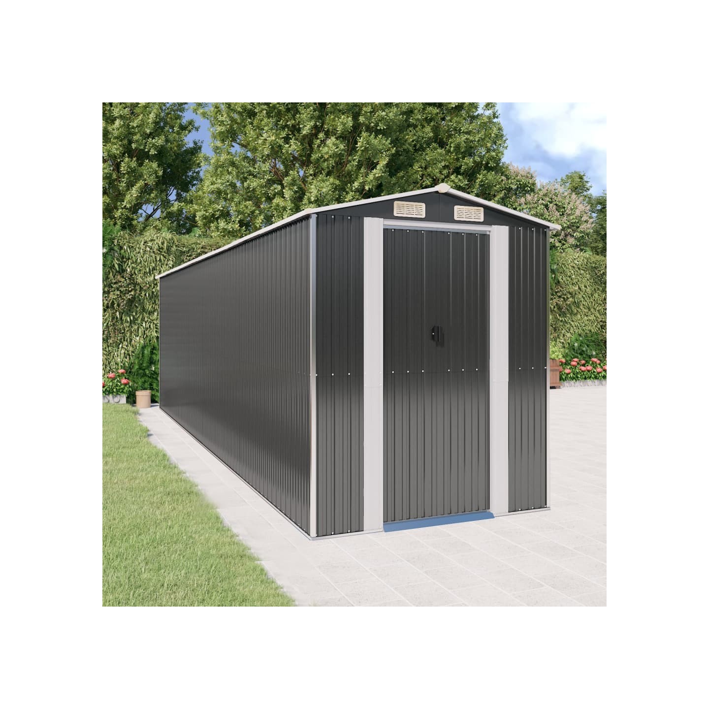 Abri de jardin Anthracite 192x689x223 cm Métal galvanisé