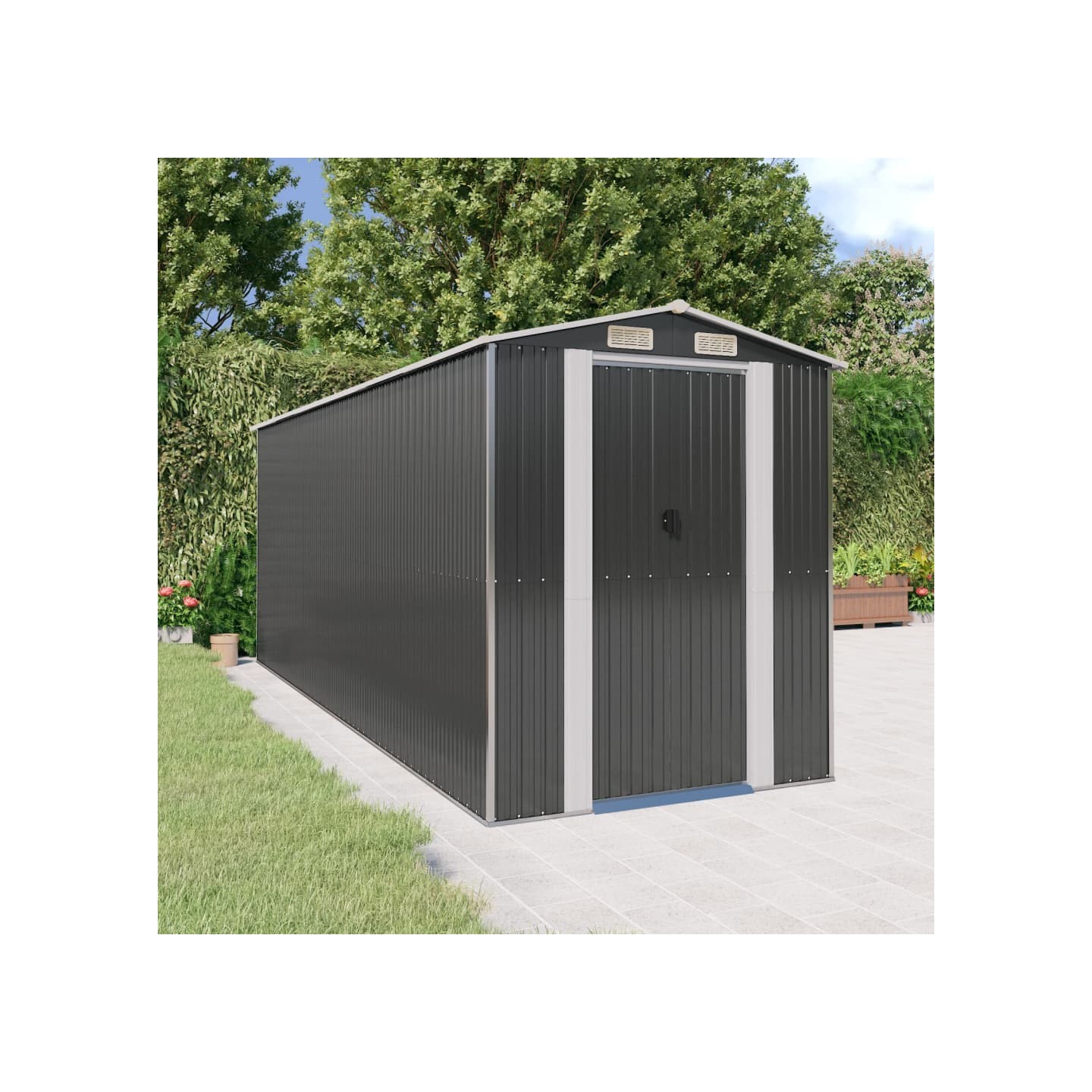 Abri de jardin Anthracite 192x523x223 cm Métal galvanisé