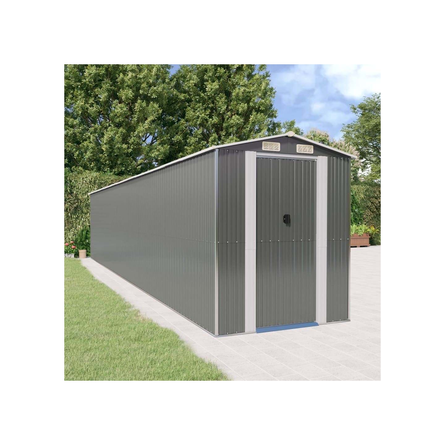 Abri de jardin Gris clair 192x1021x223 cm Métal galvanisé