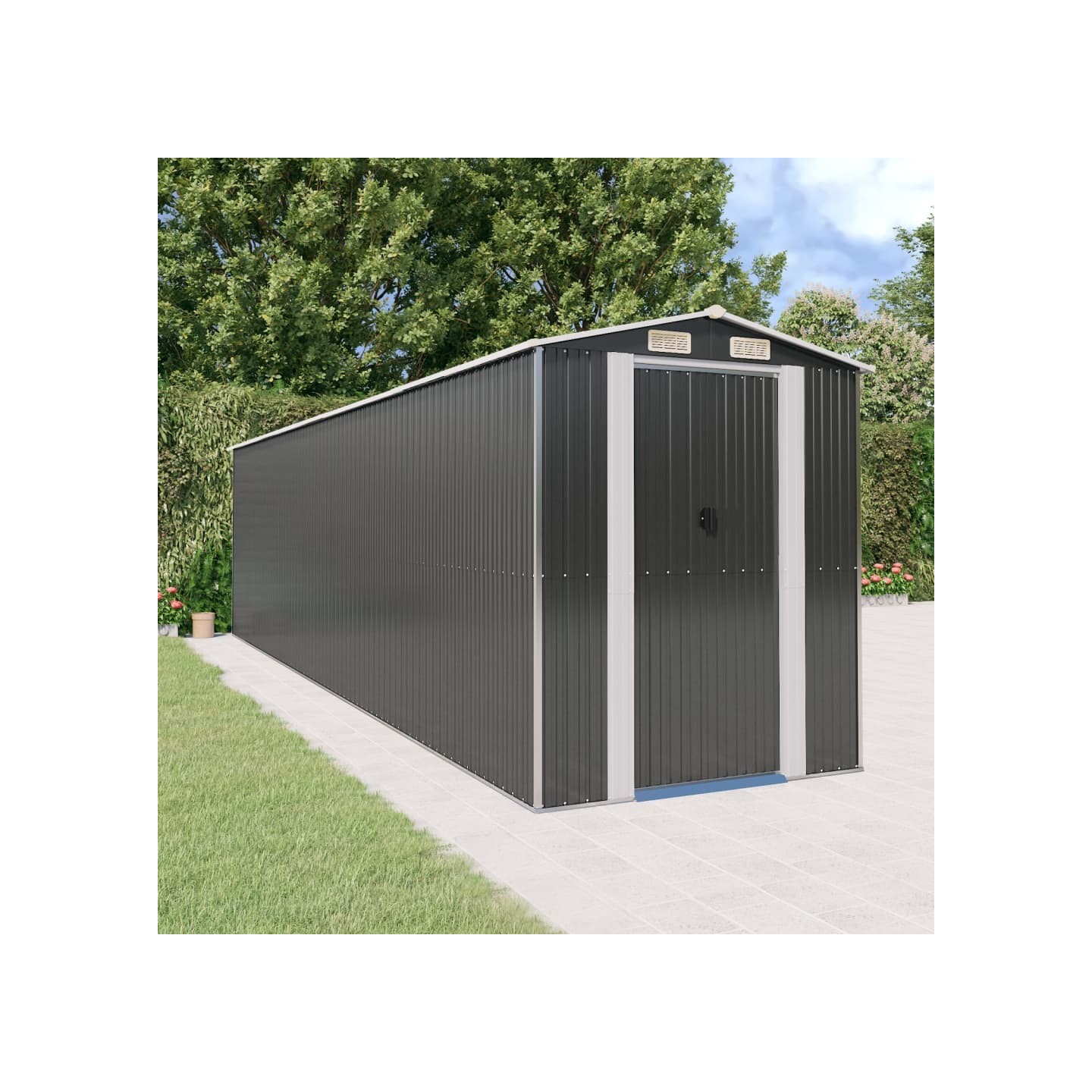 Abri de jardin Anthracite 192x772x223 cm Métal galvanisé