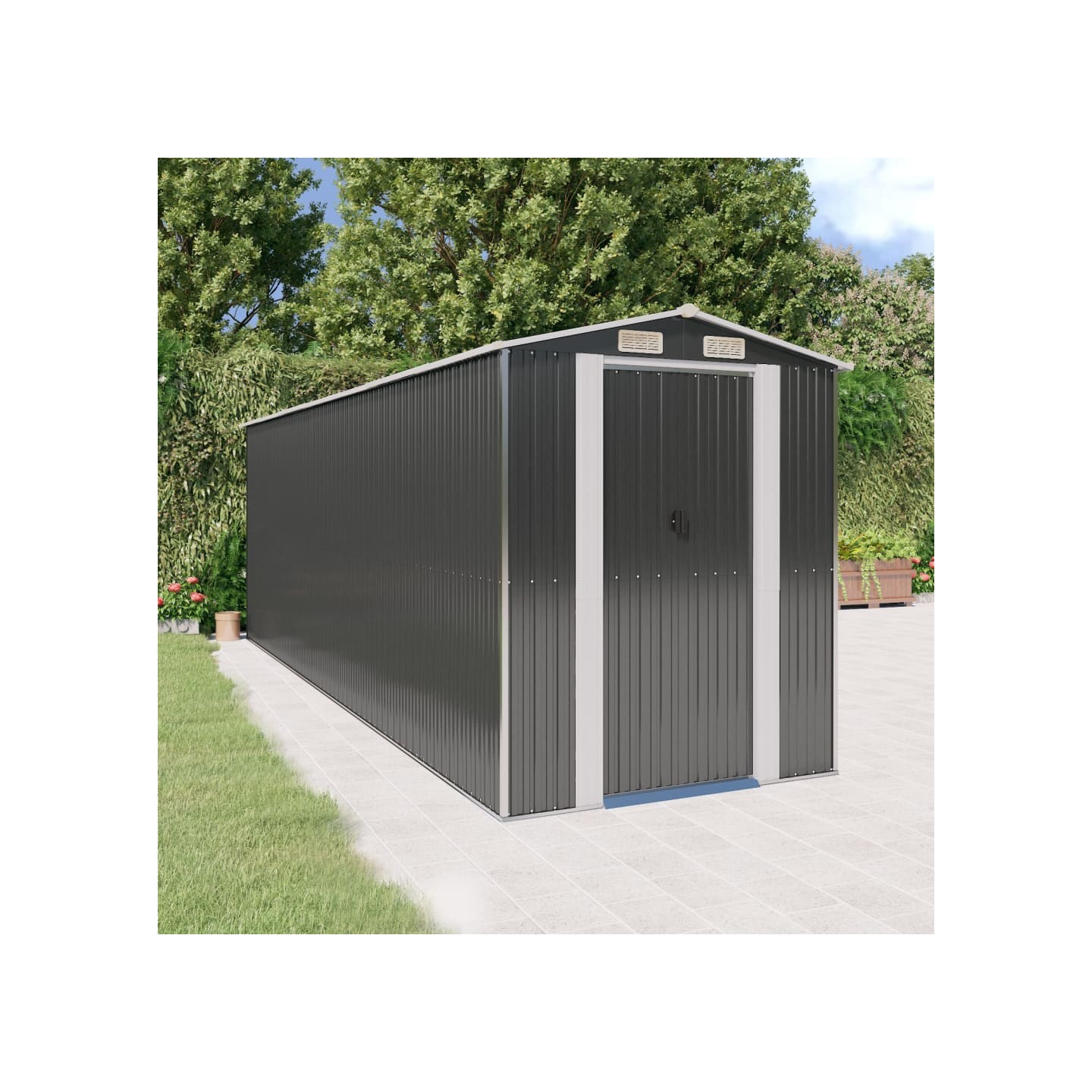 Abri de jardin Anthracite 192x606x223 cm Métal galvanisé