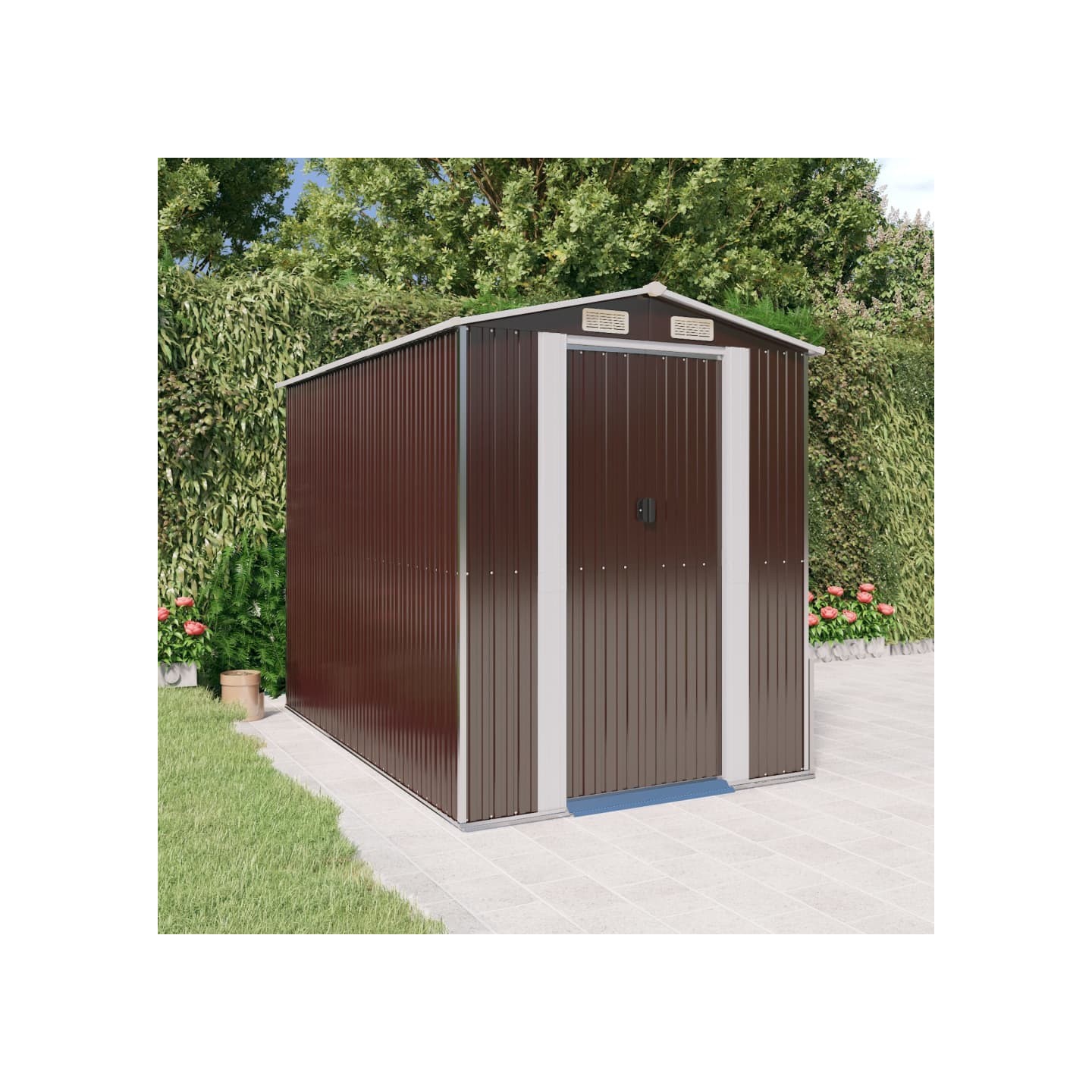 Abri de jardin Marron foncé 192x274x223 cm Acier galvanisé