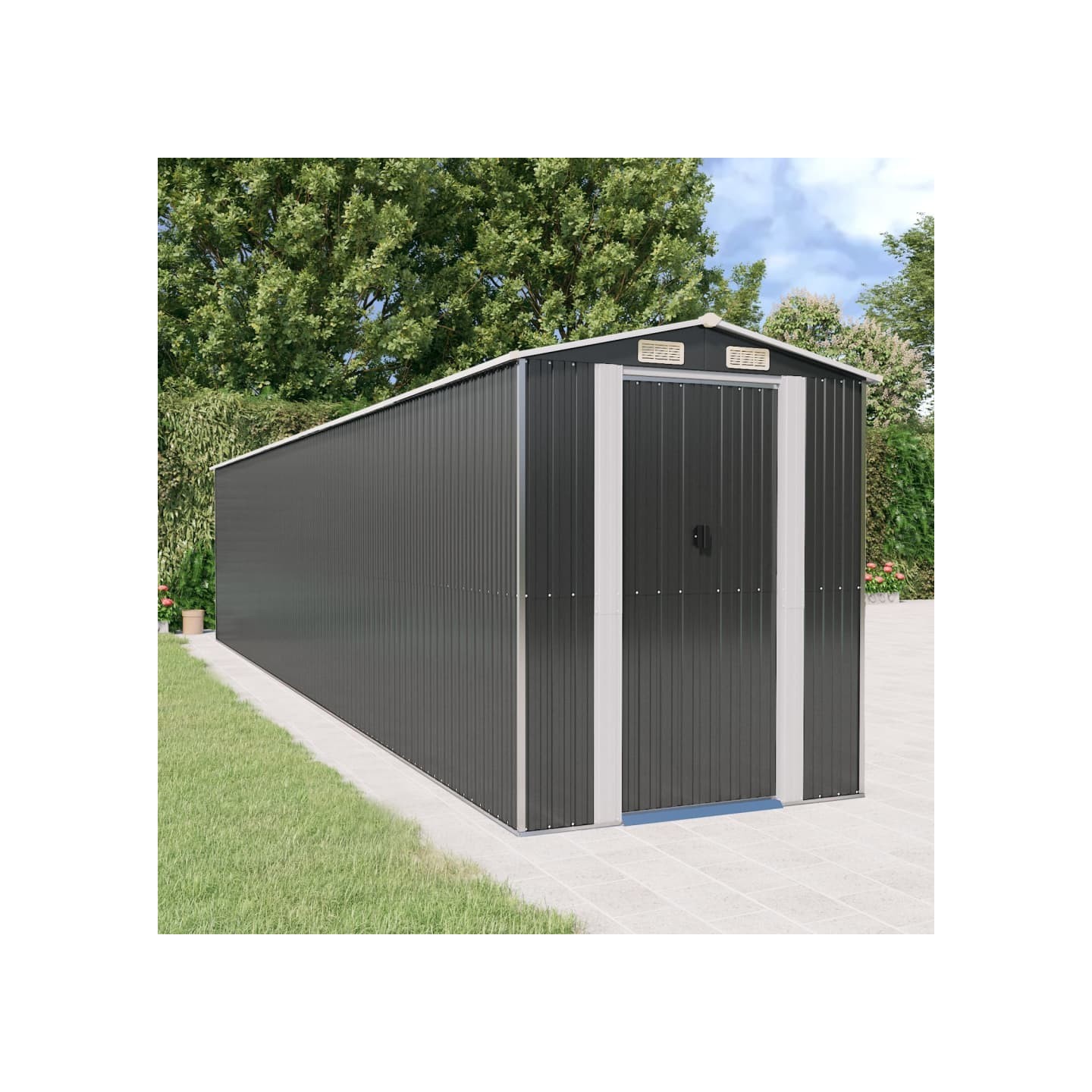 Abri de jardin Anthracite 192x938x223 cm Métal galvanisé