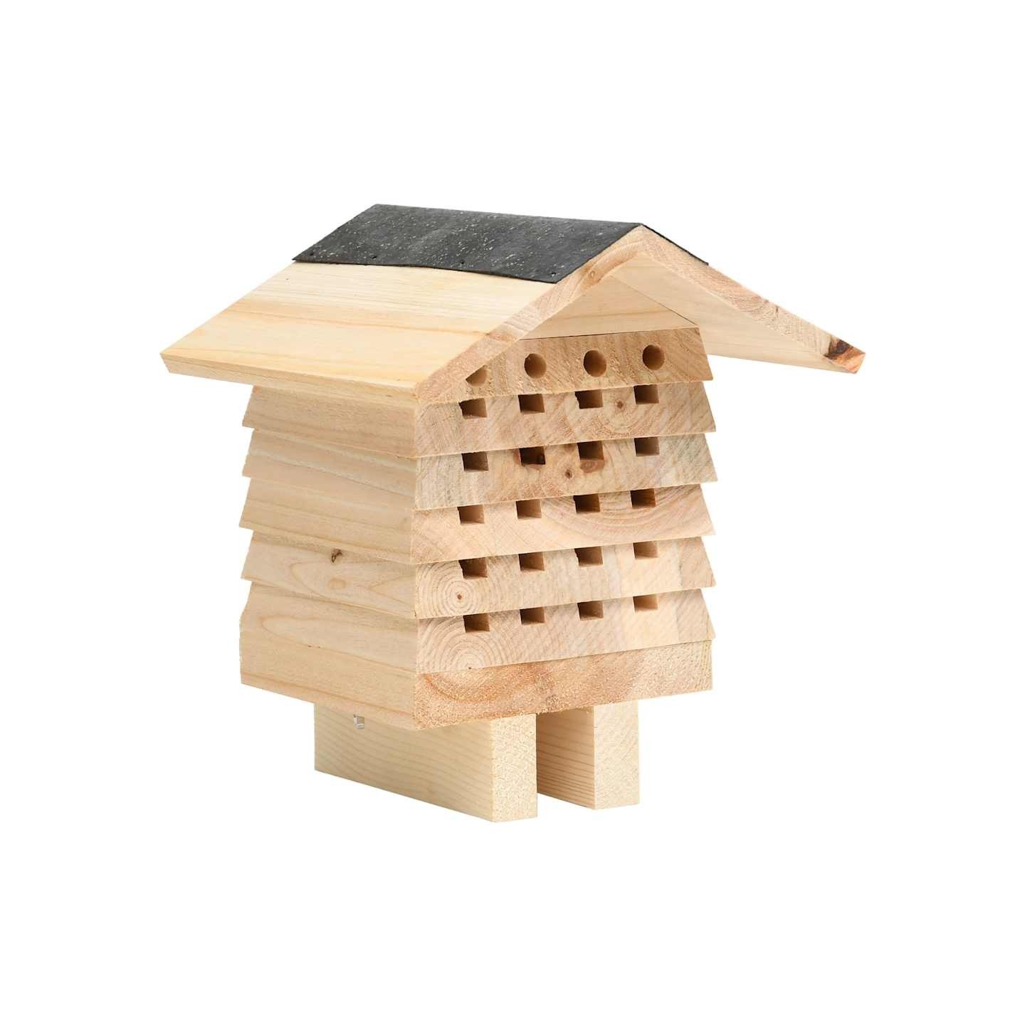 Hôtel d'abeilles Bois de sapin massif 22x20x20 cm