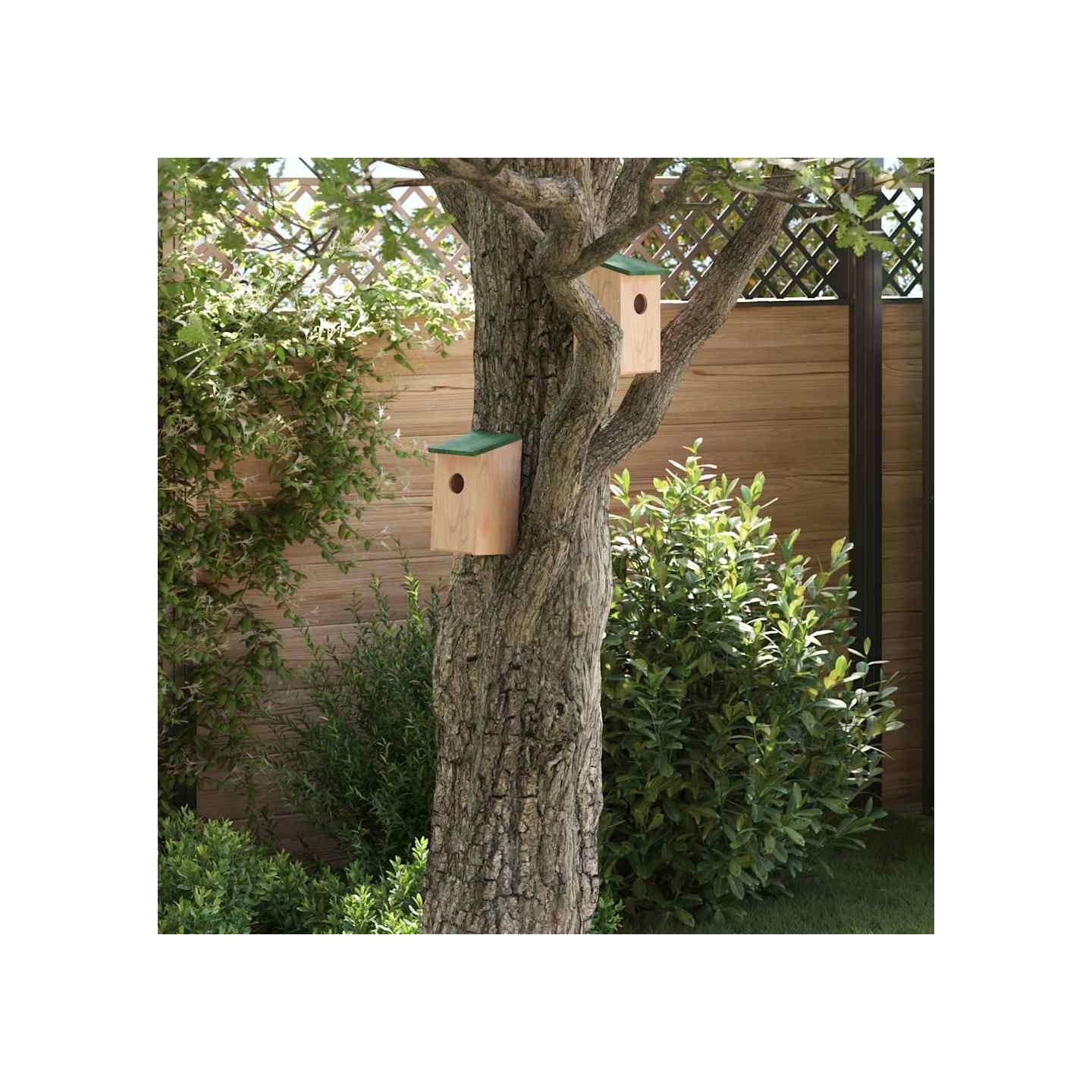 Nichoirs 10 pcs Bois de sapin massif 12x12x22 cm