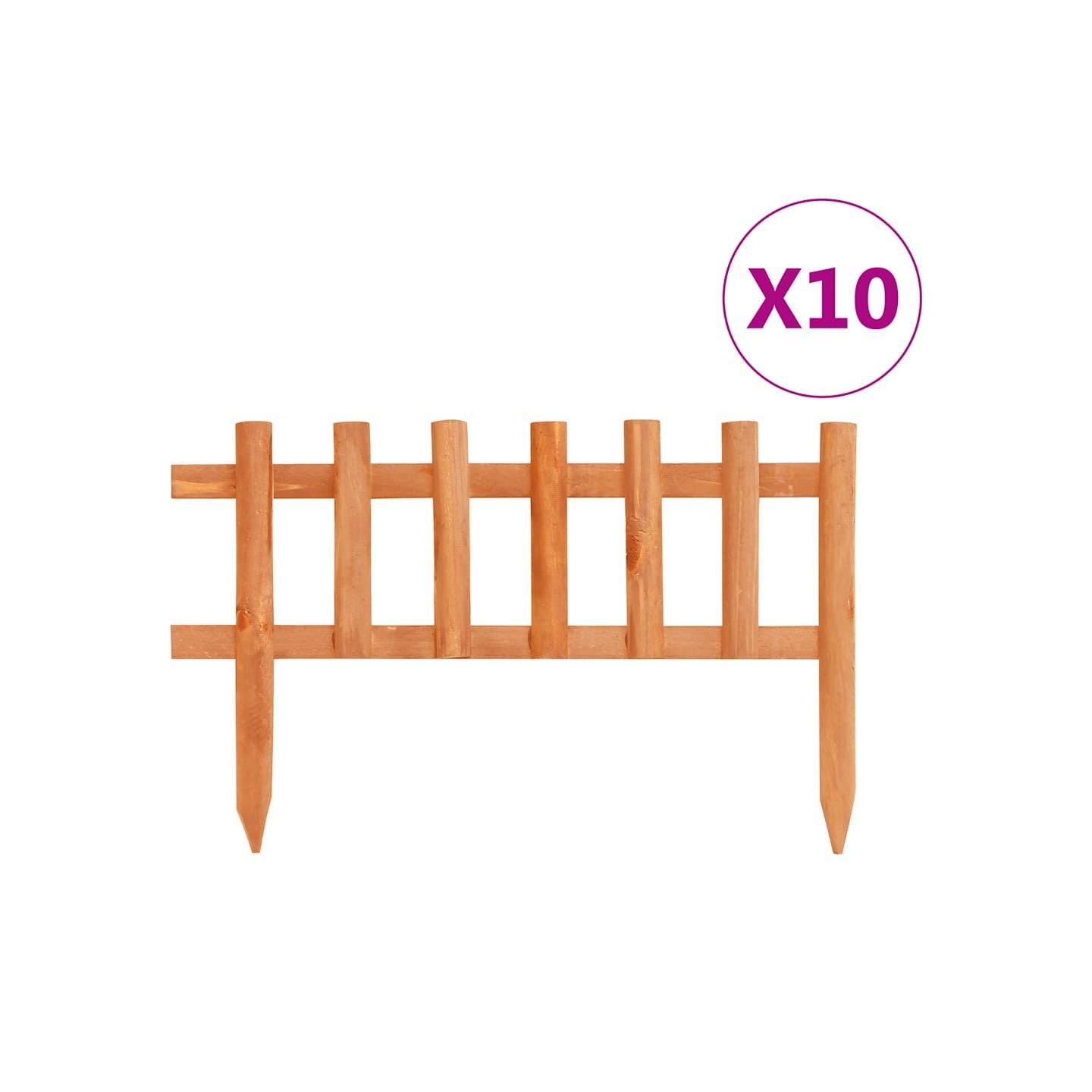 Bordure de jardin 10 pcs Bois de sapin 4,4 m