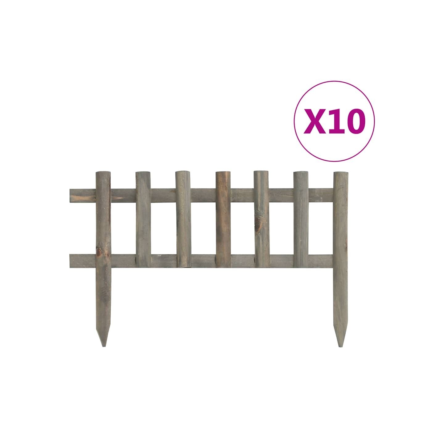 Bordure de jardin 10 pcs Bois de sapin 4,4 m