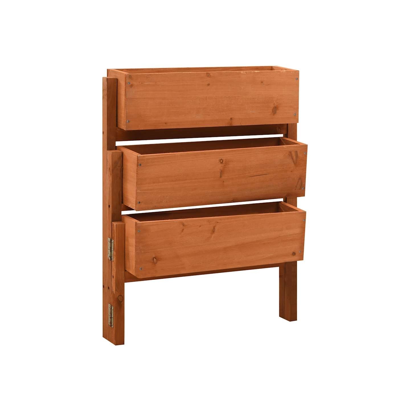Jardinière pliable de jardin Orange 60x14x75 cm Bois de sapin