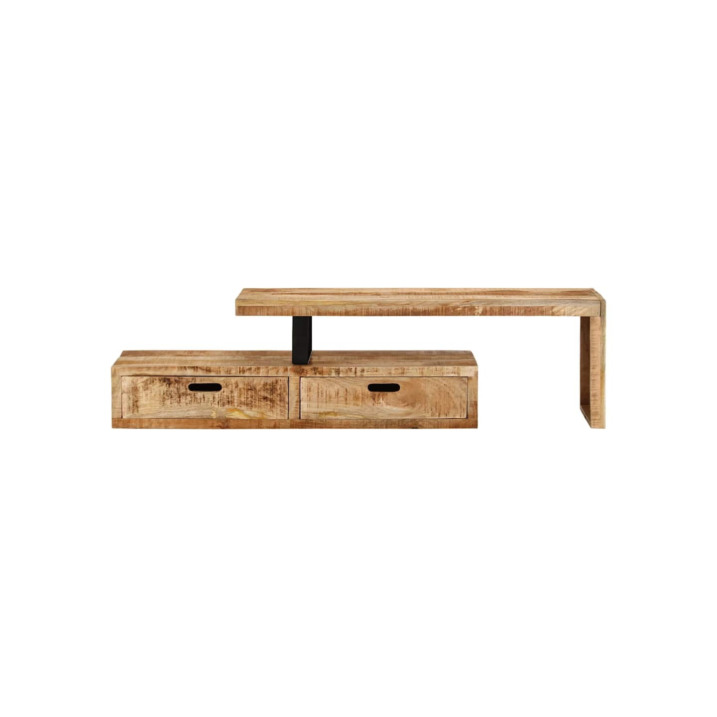 Meuble TV (118-200) x 30 x 40 cm en bois massif de manguier
