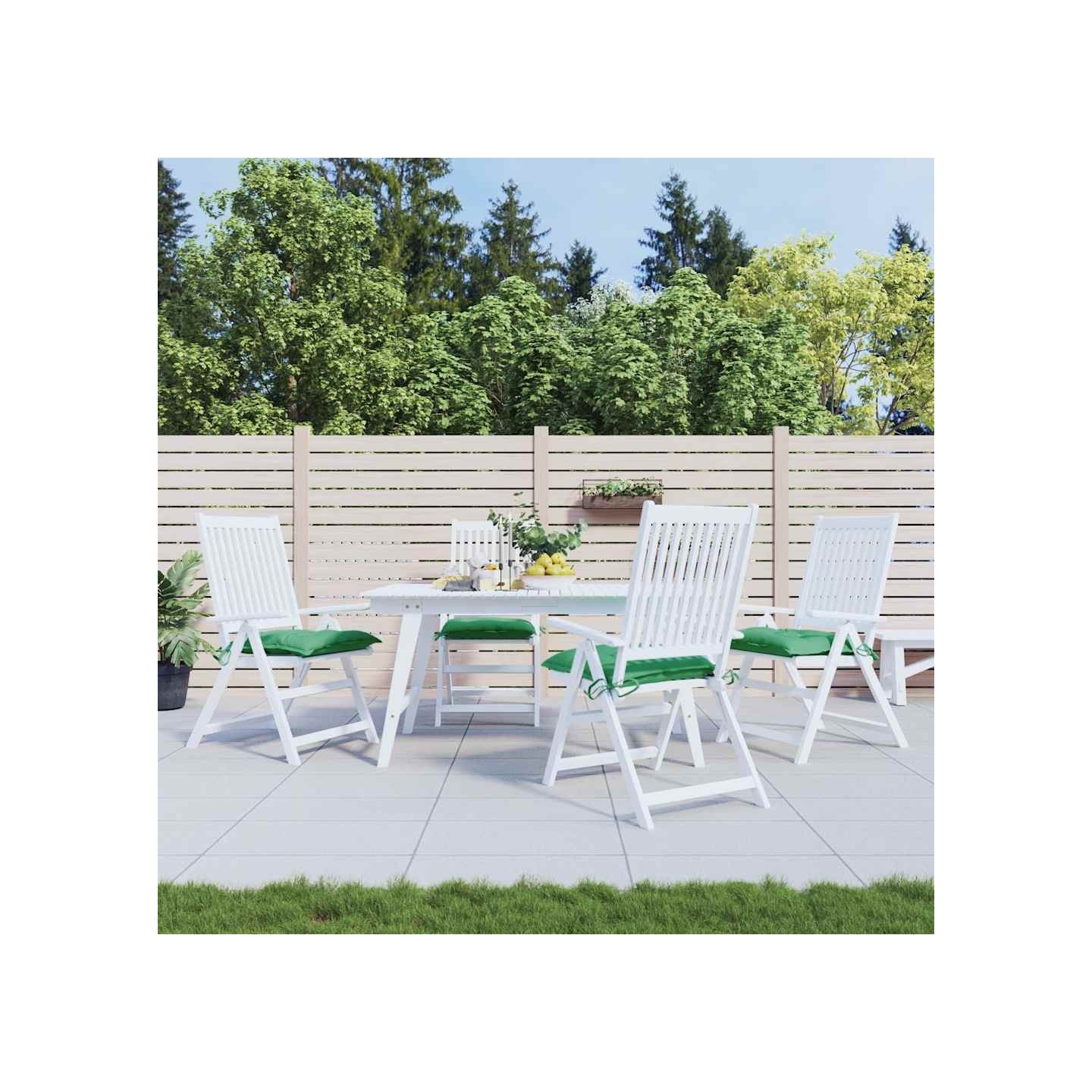 Coussins de chaise lot de 4 vert 50x50x7 cm tissu oxford