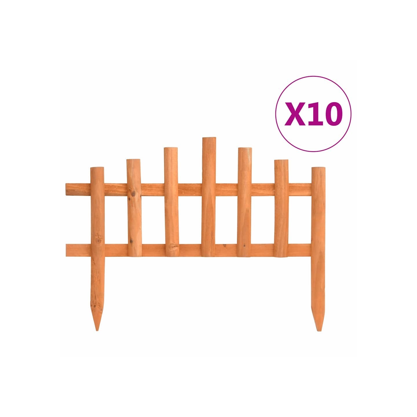 Bordure de jardin 10 pcs Bois de sapin 4,4 m