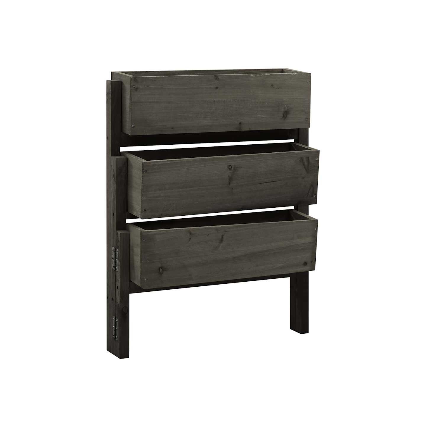 Jardinière pliable de jardin Gris 60x14x75 cm Bois de sapin
