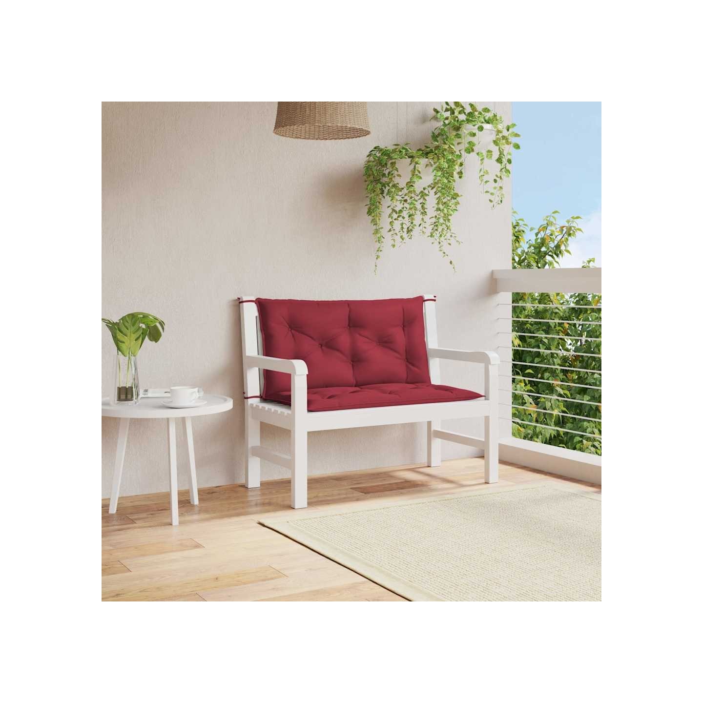 Coussin de banc de jardin rouge bordeaux tissu oxford