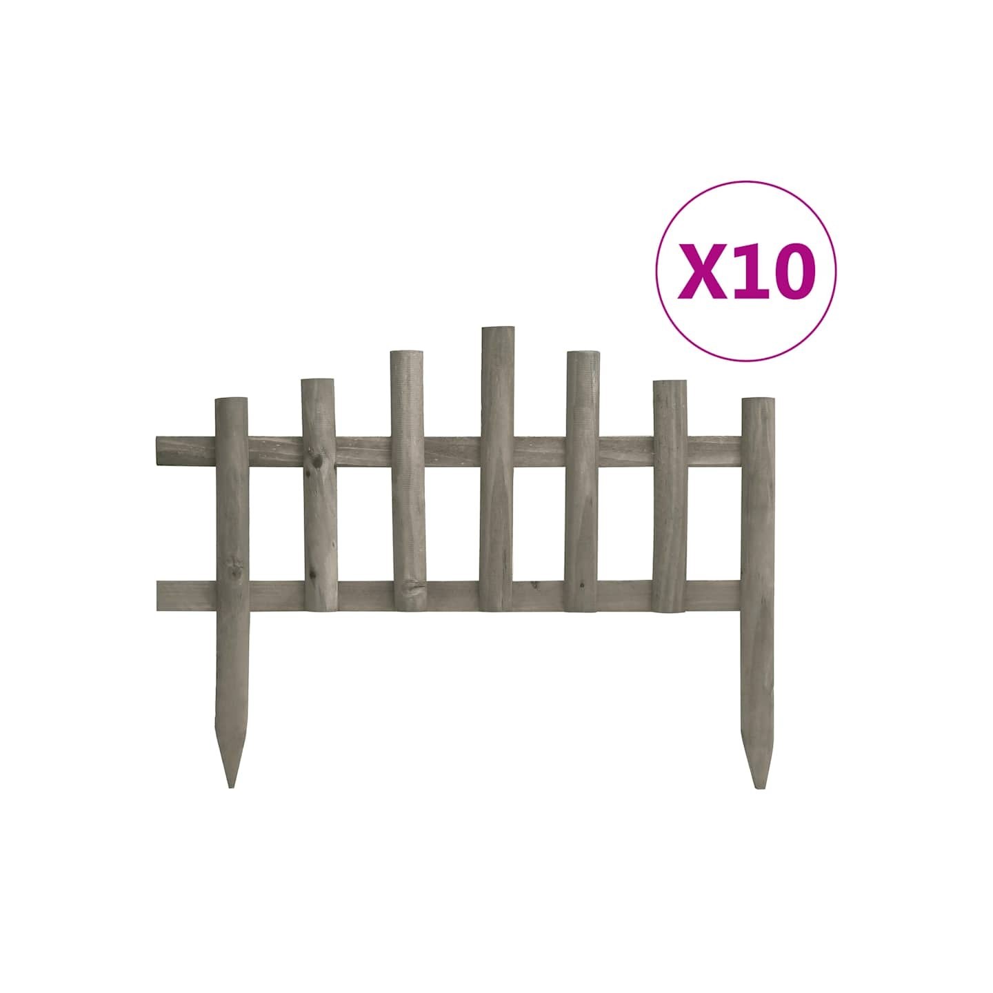 Bordure de jardin 10 pcs Bois de sapin 4,4 m