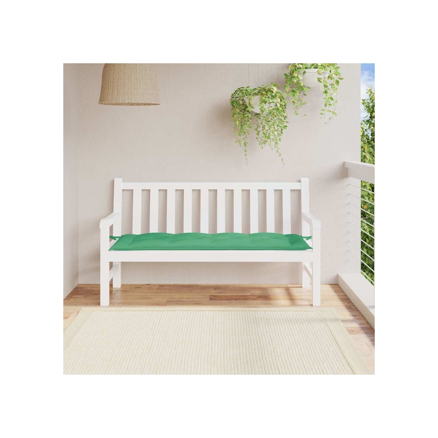 Coussin de banc de jardin vert 150x50x7 cm tissu oxford