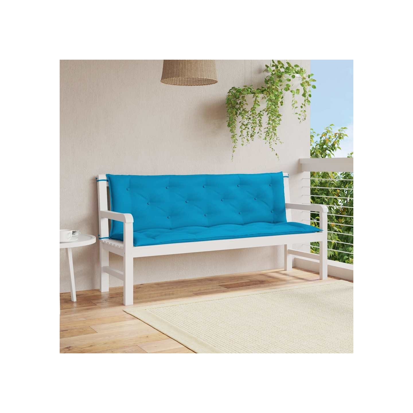 Coussin de banc de jardin bleu clair tissu oxford