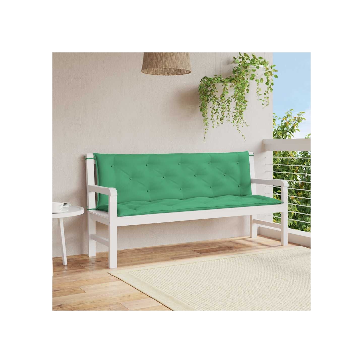 Coussin de banc de jardin vert 150x(50+50)x7 cm tissu oxford
