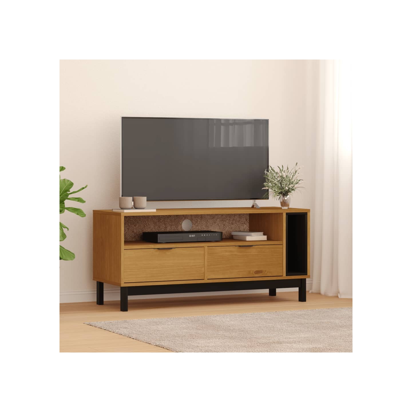 Meuble TV FLAM 110x40x50 cm bois massif de pin