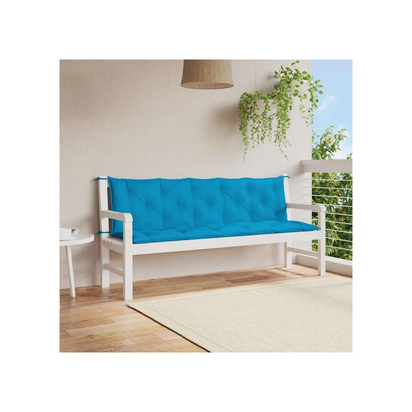Coussin de banc de jardin bleu clair tissu oxford