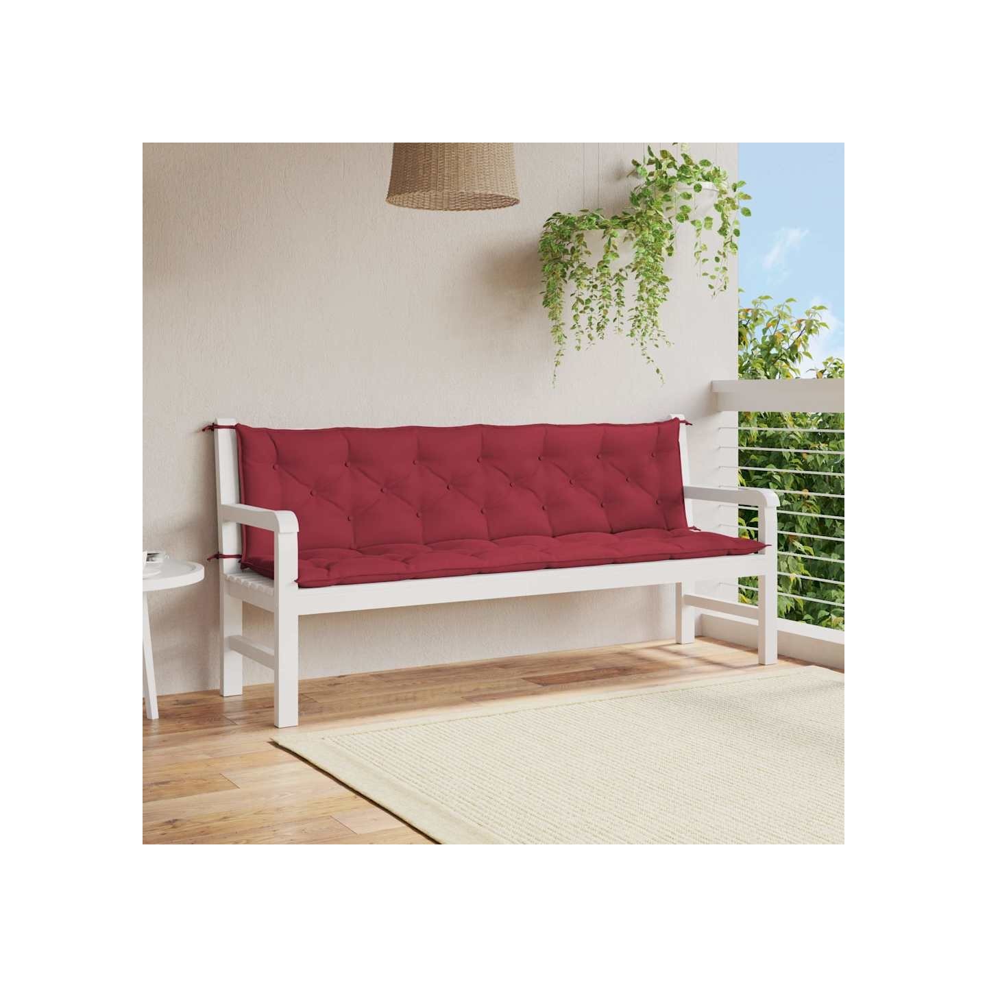 Coussin de banc de jardin rouge bordeaux tissu oxford