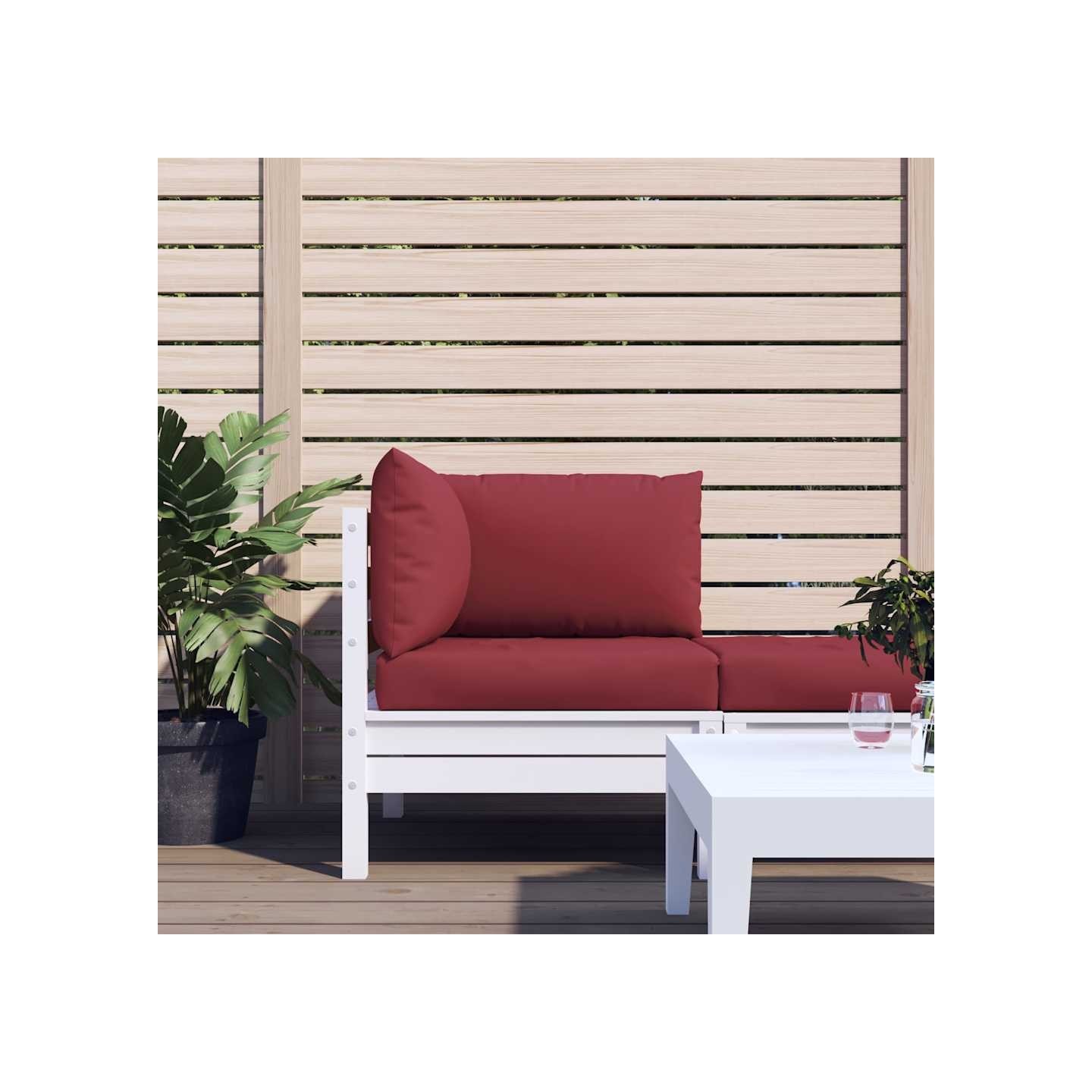 Coussins de palette lot de 3 rouge bordeaux tissu oxford