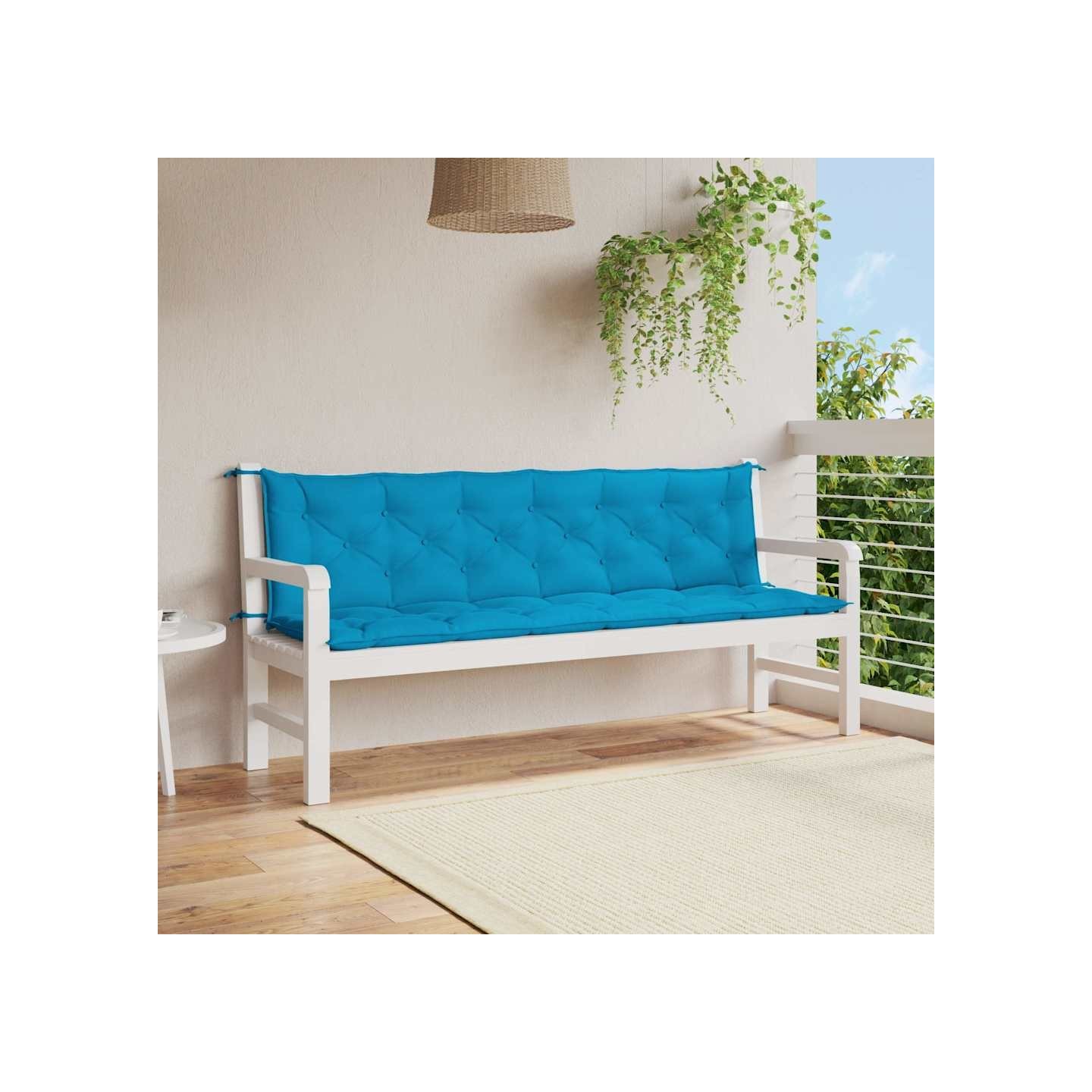 Coussin de banc de jardin bleu clair tissu oxford