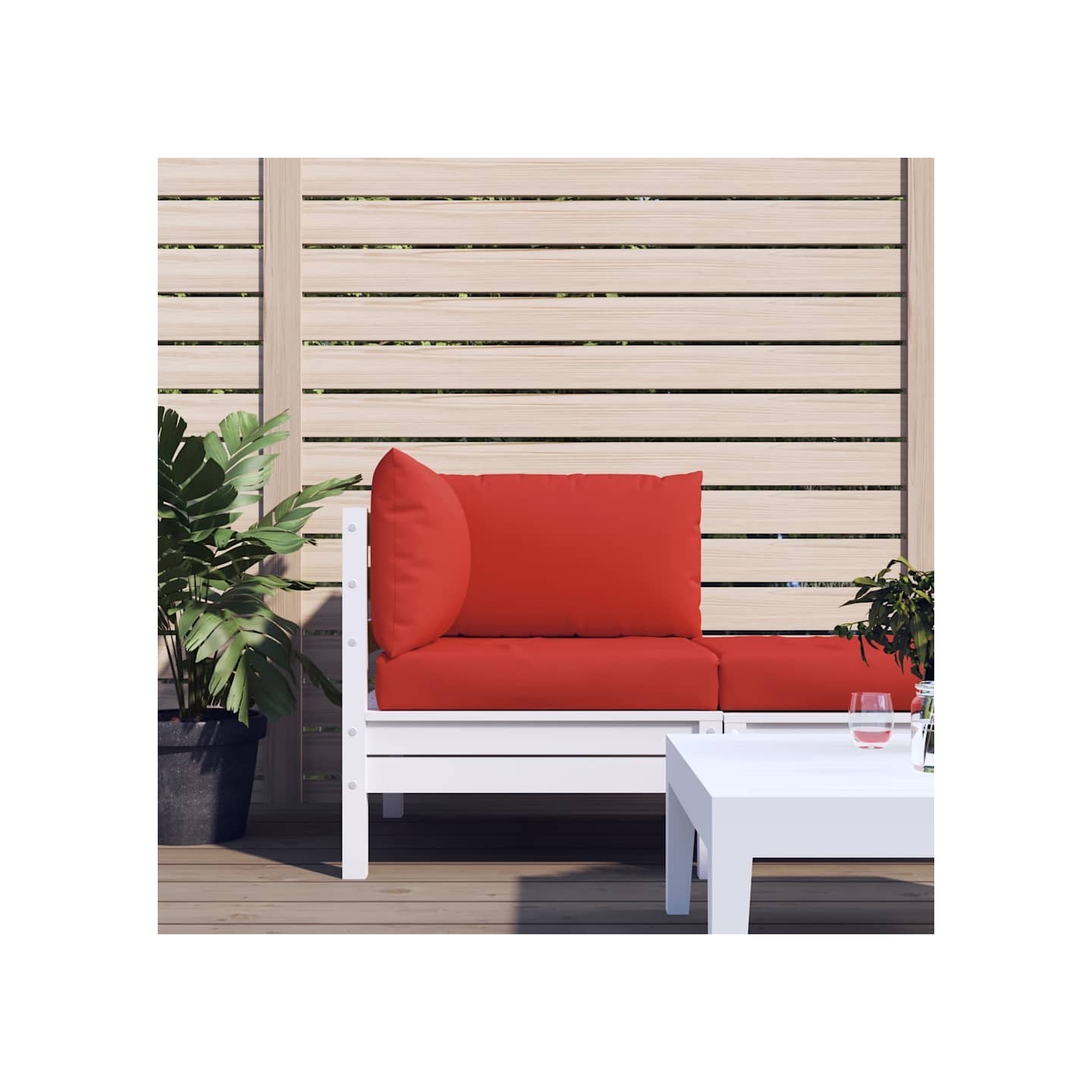 Coussins de palette lot de 3 rouge tissu oxford