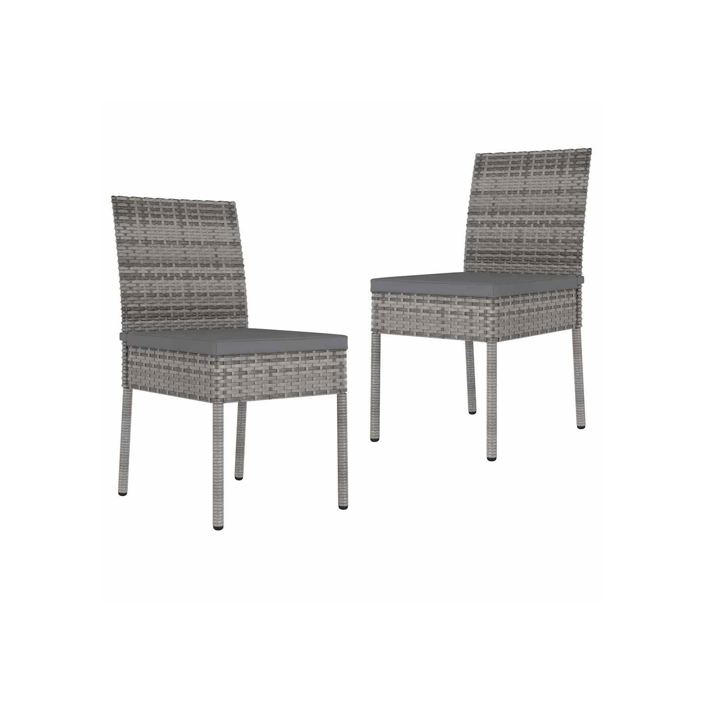 Chaises à manger de jardin lot de 2 Résine tressée Gris