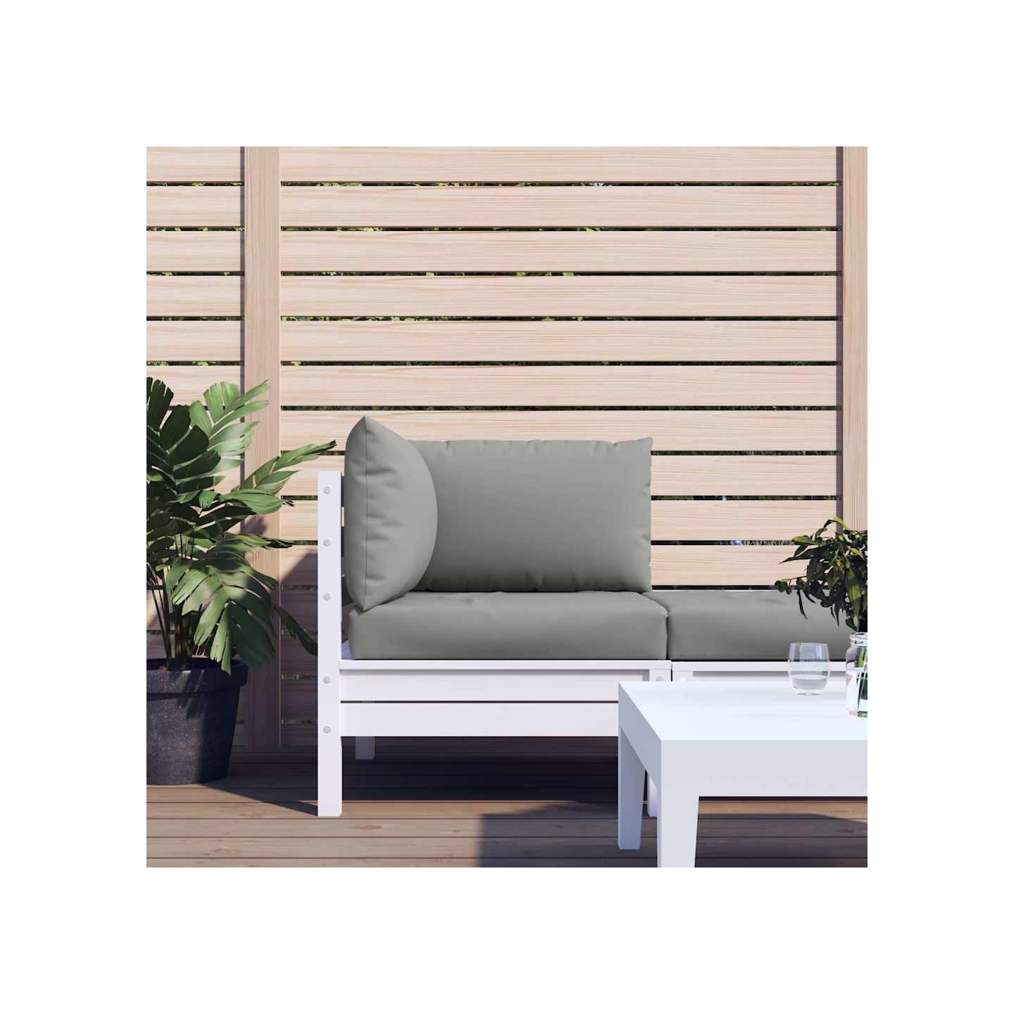 Coussins de palette lot de 3 gris tissu oxford