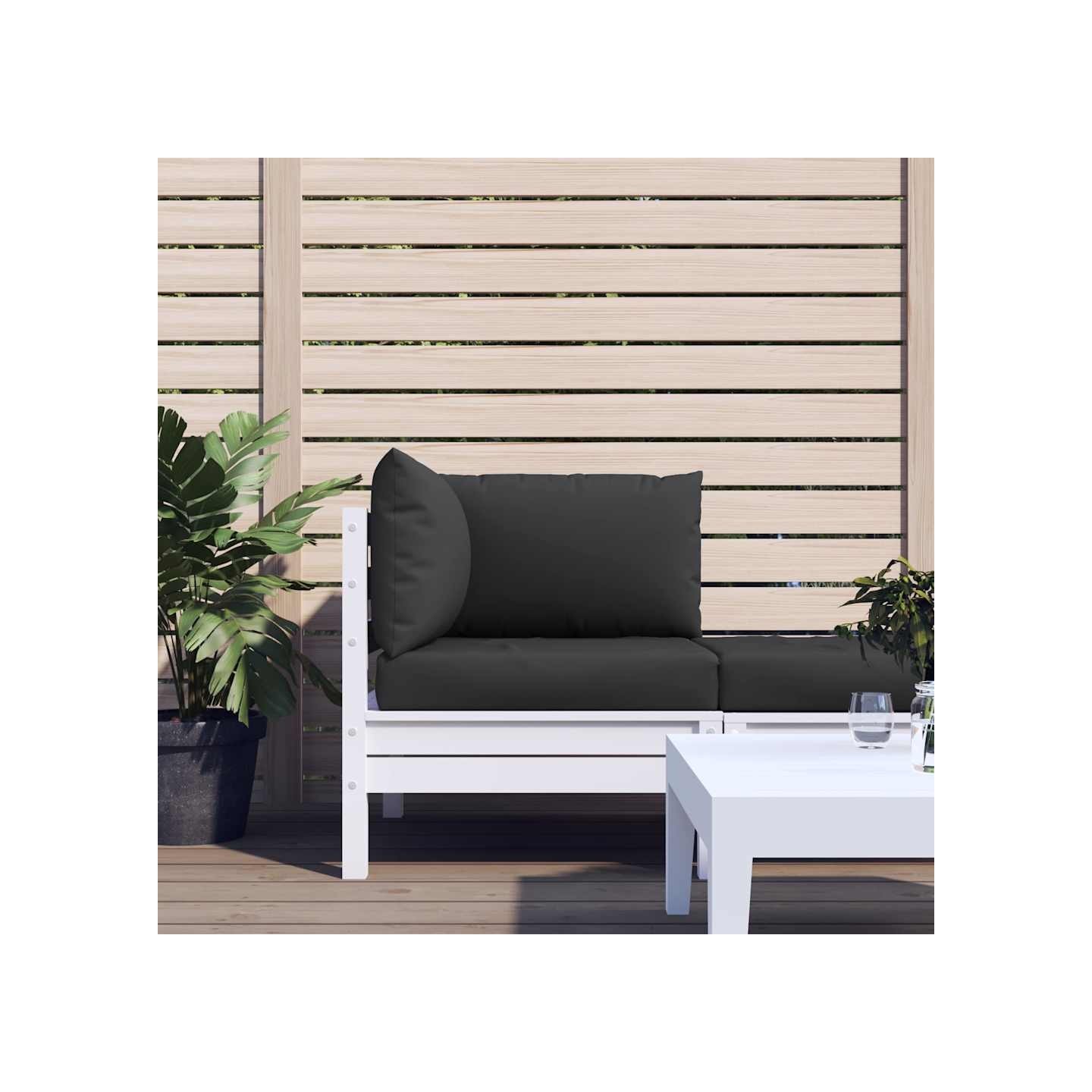 Coussins de palette lot de 3 noir tissu oxford
