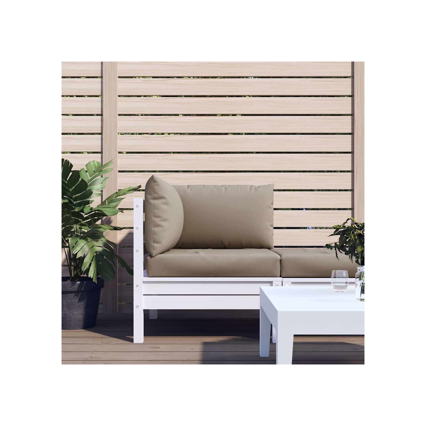 Coussins de palette lot de 3 taupe tissu oxford