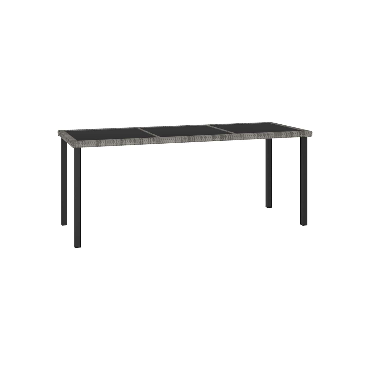 Table à dîner de jardin Gris 180x70x73 cm Résine tressée