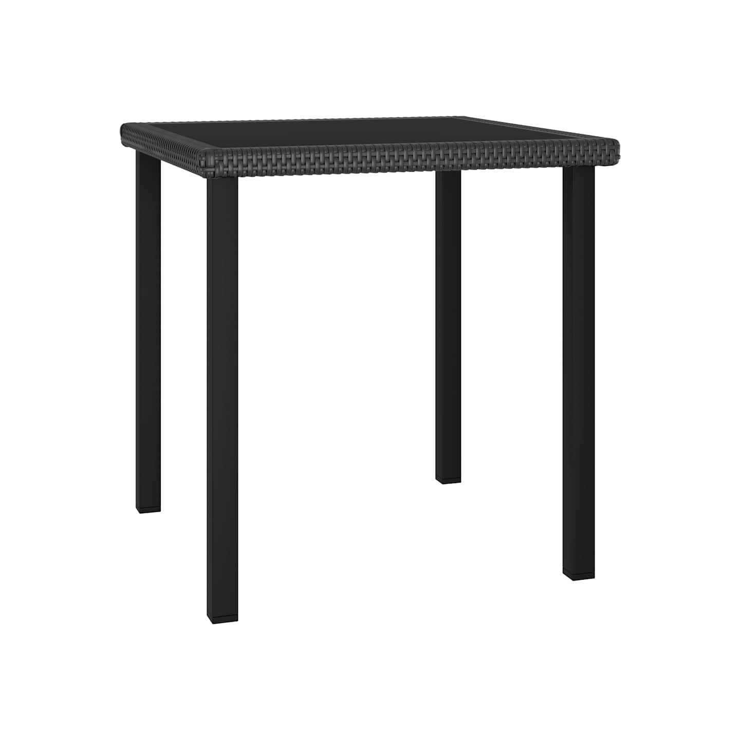 Table à dîner de jardin Noir 70x70x73 cm Résine tressée