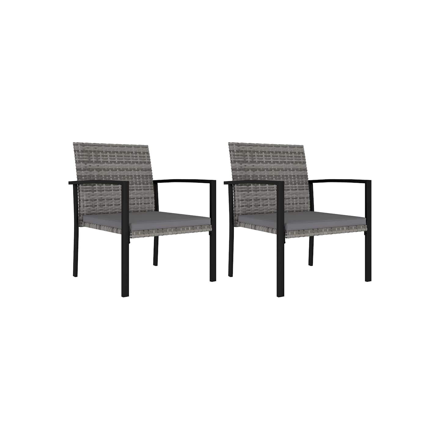 Chaises à manger de jardin lot de 2 Résine tressée Gris