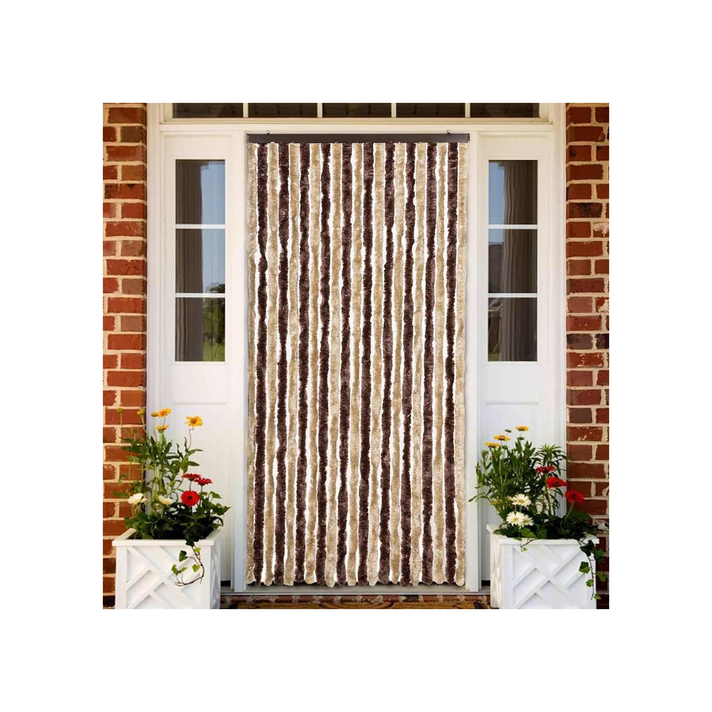 Moustiquaire Beige et marron clair 90x200 cm Chenille